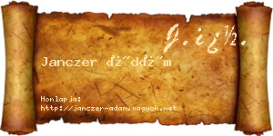 Janczer Ádám névjegykártya